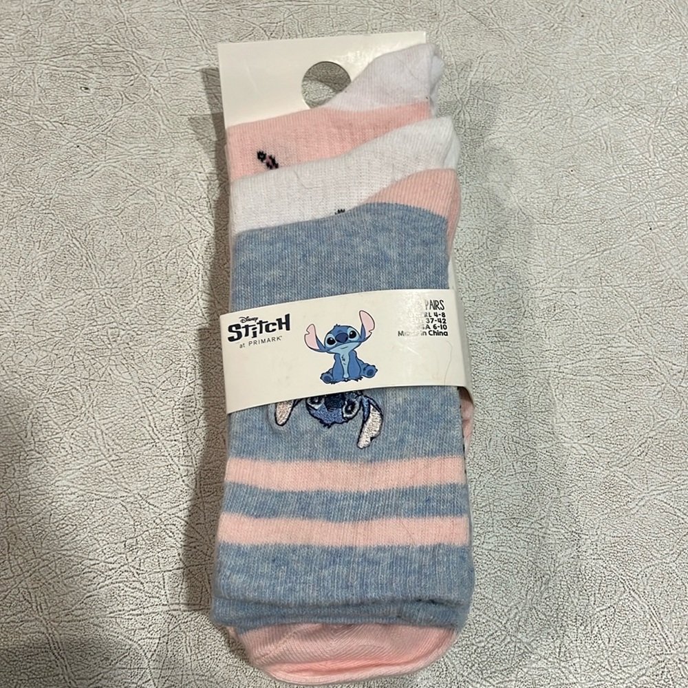 Three pairs of Disney stitch socks brand new